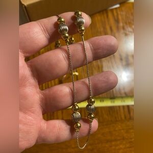 Vintage Premier Designs Station Necklace 30 in 2 tone design classic chic